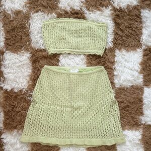 Knit Tube Top and Skirt Set